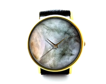 Galaxy Leather Watch, Space Watch, Universe Watch, Unisex Watch, Ladies Watch, Mens Watch, Galaxy Jewelry, Pattern 1
