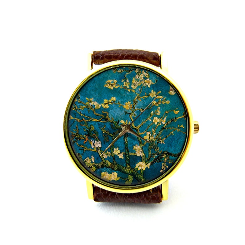 Van Gogh Leather Watch, Art watch, Unisex Watch, Ladies Watch, Mens Watch, Personalized Watch, Pattern 1 image 3