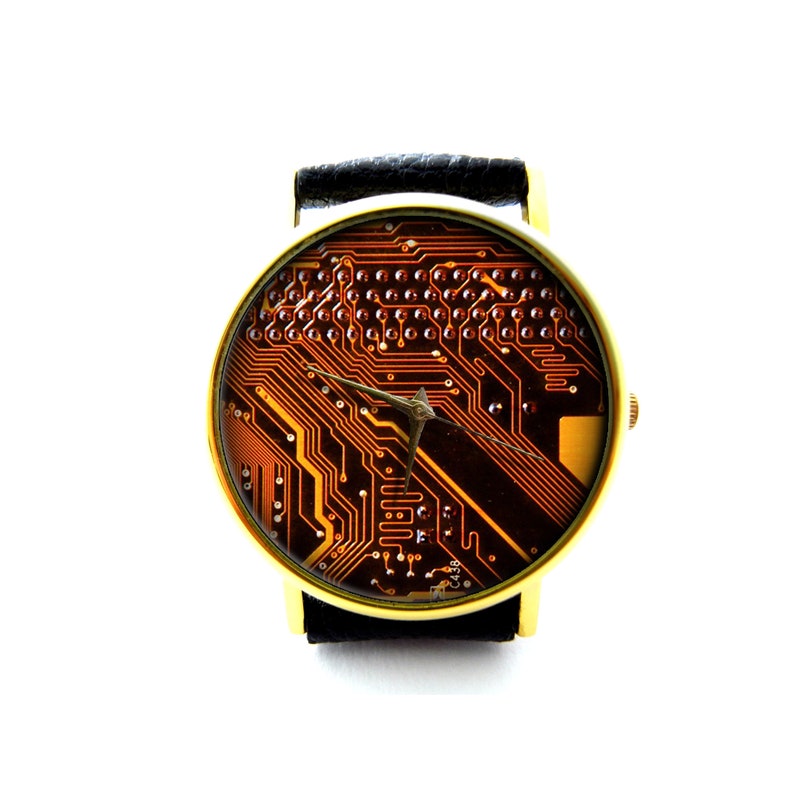 Circuit Board Leather Watch Unisex Watch Ladies Watch Mens Etsy