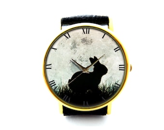 Rabbit Leather Watch, Rabbit Ladies Watch, Unisex Watch, Rabbit Jewellery