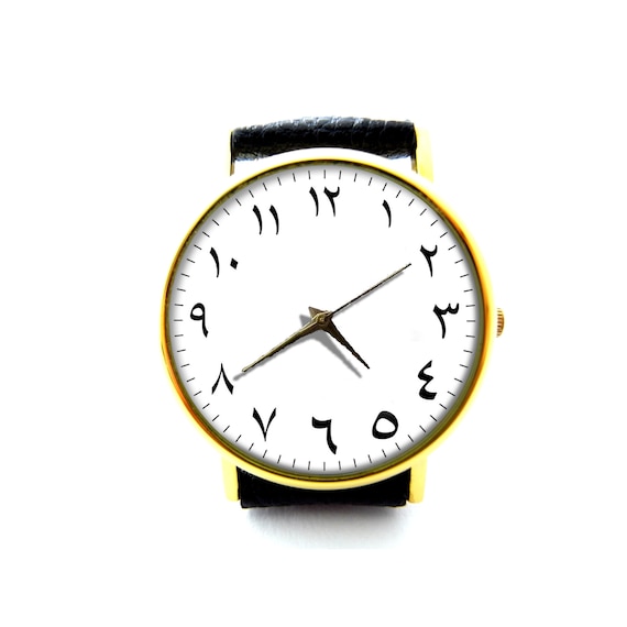 Arabische cijfers lederen horloge cijfers dameshorloge unisex horloge minimalistische sieraden cadeau ideeen Etsy Nederland