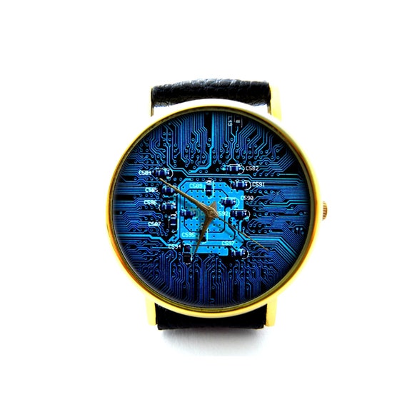 Circuit Board Leather Watch Unisex Watch Ladies Watch Mens
