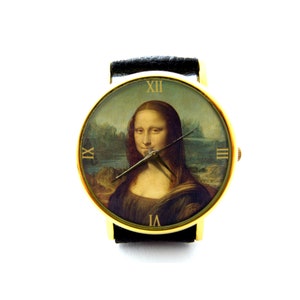 Mona Lisa Leather Watch, Leonardo da Vinci Watch, Mona Lisa Unisex Watch, da Vinci Jewelry