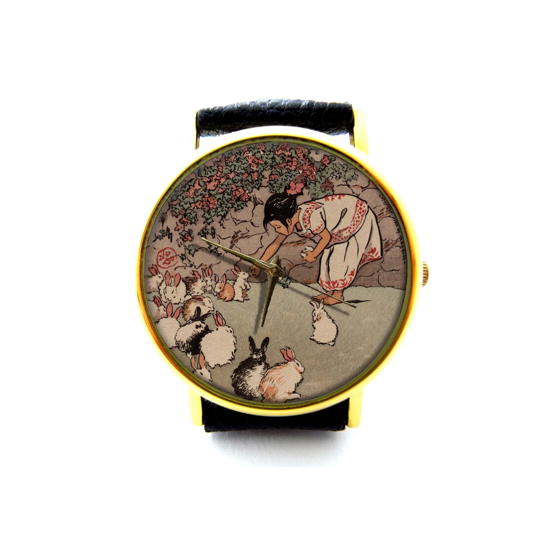 Rabbit Leather Watch, Rabbit Ladies Watch, Unisex Watch, Rabbit Jewelry ...
