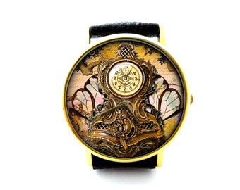 Steampunk Dream, Steampunk Dream Leather Watch, Ladies Watch, Mens Watch, Steampunk Dream Jewelry, Steampunk Dream Accessory, Pattern 4