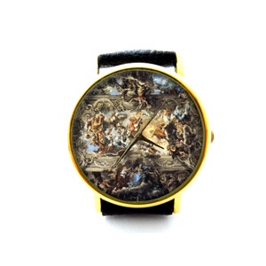 Allegory of Divine Providence and Barberini Power Leather Watch, Art Leather Watch, Gift Ideas, Birthday Gift, Cortona Jewelry