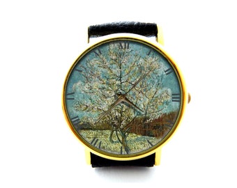 Van Gogh Tree Leather Watch, Van Gogh Art Ladies Watch, Unisex Watch, Van Gogh Jewellery