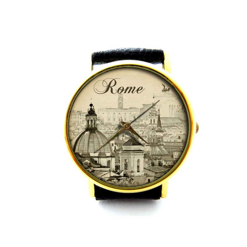 Rome Leather Watch, City Leather Watch, Rome Accessory, Ladies Watch, Mens Watch, Unisex Watch, Rome Jewelry image 1