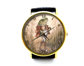 Frog Beauty Standard Leather Watch, Frog Lovely Watch, Unisex Watch, Funny Frog Jewelry