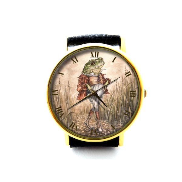 Frog Beauty Standard Leather Watch, Frog Lovely Watch, Unisex Watch, Funny Frog Jewelry