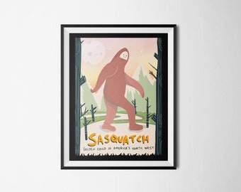 AMERICAN CRYPTIDS Sasquatch Print / Bigfoot / Art Print