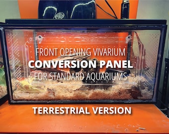 CREATURE CAGES TERRESTRIAL | Vivarium Conversion Panel for Standard Aquarium Reptile Tank Lizard Snake Gecko Frog Aquarium Terrarium Inverts