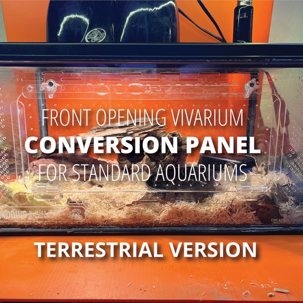 CREATURE CAGES TERRESTRIAL | Vivarium Conversion Panel for Standard Aquarium Reptile Tank Lizard Snake Gecko Frog Aquarium Terrarium Inverts