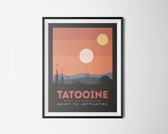Star Wars Themed Tatooine Inspired Travel Poster // V2
