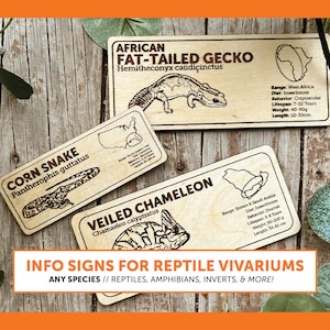 Benutzerdefiniertes Tiergehegeschild - Zoo-Arten-Typenschild - Reptilienlebensraum oder Wildtierausstellungsschild - Laser graviertes Holzschild