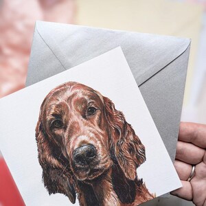 Irish Red Setter - Greeting Card / Blank Inside / Card from the Dog / For Groomers, Vets and Breed Lovers