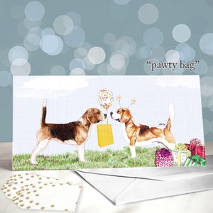 Beagle Dog Birthday Cards / English Beagle Greeting Card / Tricolour Hound / Blank Inside / Card from the Dog / British Hunting Hound
