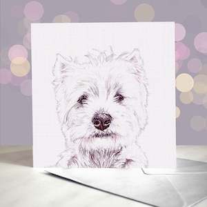 Westie Greeting Card - West Highland White Terrier / Blank Inside / Card from the Dog / For Groomers, Vets and Breed Lovers