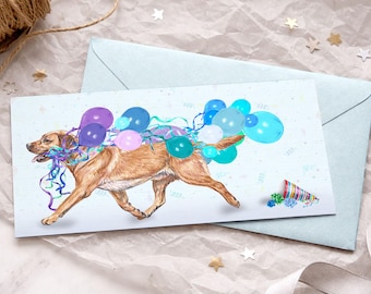 Tarjetas de cumpleaños para perros Labrador rojo zorro / Tarjeta de felicitación para Labrador rojo zorro / Interior en blanco / Tarjeta divertida del perro / Tarjeta de cumpleaños para mamás perrunas