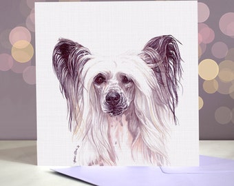 Chinese Crested Greeting Card - Blank Inside / Card from the Dog / Hairless Crestie / For Groomers, Vets and Breed Lovers