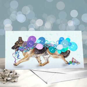 German Shepherd Greeting Card / Alsatian Birthday / Variety of GSD Birthday Cards / Blank Inside / Celebration Card from the Dog