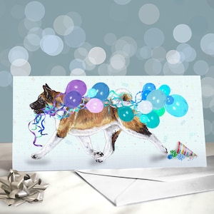 Biglietti di compleanno Akita / Varietà di design a tema festa / Interno vuoto / Biglietto dal cane / Per toelettatori, veterinari e amanti della razza