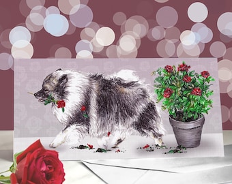 Keeshond Greetings Card - Variety of Anniversary Cards - I Love You Card for Dog Lovers - Funny Valentine From the Dog - Keeshonden Card