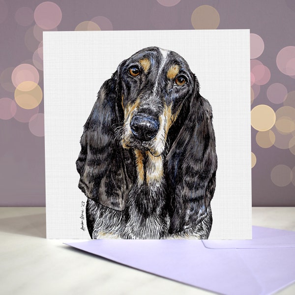 Basset Bleu de Gascogne Greeting Card / Blank Inside / For Groomers, Vets and Breed Lovers