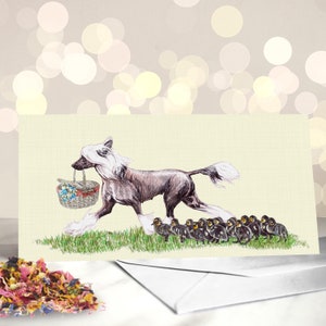 Tarjeta de Pascua para un Crestado Chino - Tarjetas para el Día de la Madre de un Perro - Tarjeta para una Mamá de Perro sin Pelo - Regalos para dueños de mascotas - Hola Primavera - Tarjeta para una Mamá de Perro - Mamá Peluda