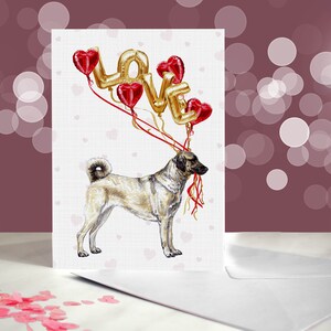Pastor de Anatolia - Kangal turco - Variedad de tarjetas de aniversario - Tarjeta de "Te amo" para amantes de los perros - Divertido San Valentín de parte del perro