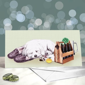 Cartes fête des pères chien maltais - carte chien blanc moelleux pour papa - cadeaux pour parents d'animaux de compagnie - carte papa maltaise - carte papa chien - fête des pères papa chien