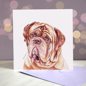 Bordeauxdog DDB wenskaart Franse mastiff / blanco binnenkant / kaart van de hond / voor trimmers, dierenartsen en liefhebbers van rassen