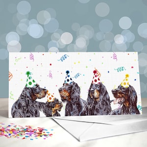 Gordon Setter Birthday Greeting Card / Variety of Party Themed Designs / Blank Inside / Card from the Dog / For Groomers, Vets and Breeders Disco Infurno