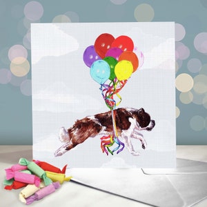 Biglietto d'auguri di compleanno per San Bernardo / Vari modelli per feste / Biglietto del cane / Spaniel alpino / Per toelettatori, veterinari e amanti della razza