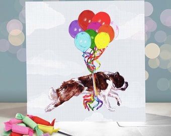 St Bernard Birthday Greeting Card / Various Party Designs / Card from the Dog / Alpine Spaniel / For Groomers, Vets and Breed Lovers