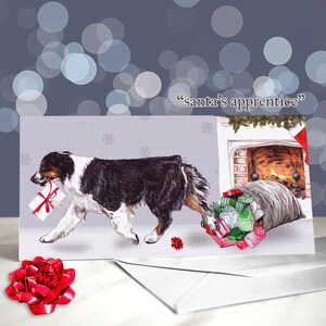 Australian Shepherd Festive Christmas Cards / Aussies / Blank Inside / Card from the Dog