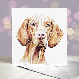 Cartão de felicitações Vizsla húngaro / Cartão do cão / Em branco por dentro / Para tratadores, veterinários e amantes da raça
