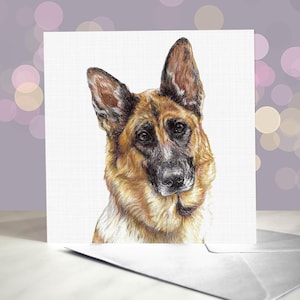Biglietto d'auguri per pastore tedesco / Interno vuoto / Biglietto del cane / Per toelettatori, veterinari e amanti della razza