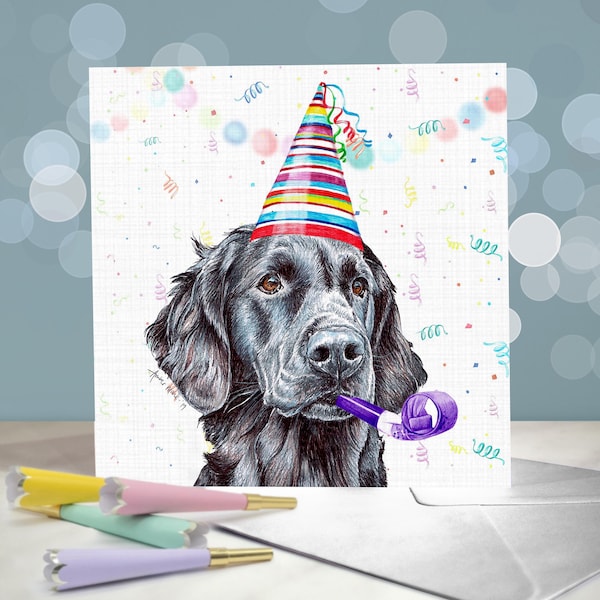 Flat Coated Retriever Birthday Greeting Card / Card from the Dog / For Groomers, Vets and Breed Lovers