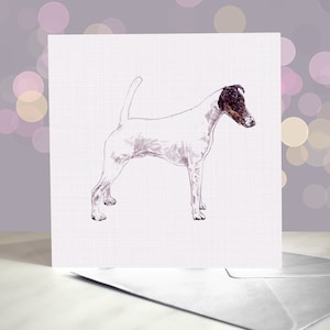 Carte de voeux Fox Terrier lisse / Intérieur vierge / Carte du chien / Pour les toiletteurs, les vétérinaires et les amateurs de races
