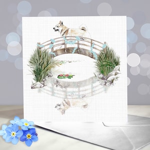 Norwegian Buhund - Dog Sympathy Card - Sorry voor je verlies - Bedankkaart voor dierenoppas en hondenuitlater - kaart nieuwe collectie - kaart nieuwe woning