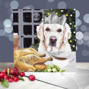 Tarjeta de felicitación navideña de Golden Retriever / Tarjeta del perro / Para peluqueros, veterinarios y amantes de la raza