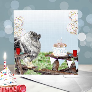 Carte de voeux Keeshond / Variété de cartes d'anniversaire Spitz / Intérieur vierge / Carte Keeshonden / Wolfspitz