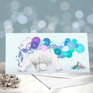 Biglietti di auguri di compleanno per cani bolognesi / Regalo per amanti dei cani giocattolo / Interno vuoto / Biglietto del cane