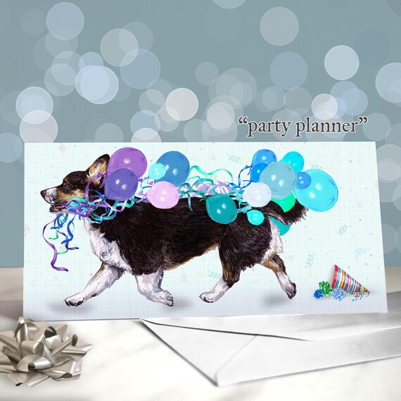 Carte De Vœux "Little Corgi Eating Jambon" Rouge - Papier Nacré, Enveloppe Incluse, Pour Occasions Spéciales