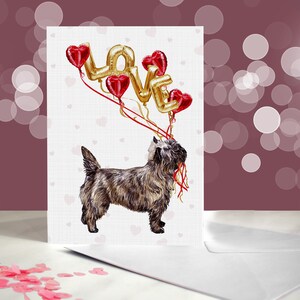 Cairn Terrier - verscheidenheid aan verjaardags- en valentijnskaarten - I Love You-kaart voor liefhebbers van terriër - Funny Valentine from the Dog
