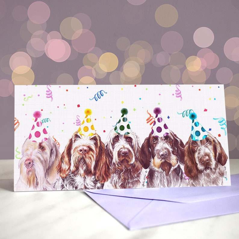 You Spin Me Right Round - Italian Spinone Greeting Card / Blank Inside / Card from the Dog / For Groomers, Vets and Breed Lovers 