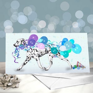 Dalmatian Birthday Greeting Cards / Various Party Designs / Blank Inside / Card from the Dog / Gifts for Groomers, Vets and Breeders