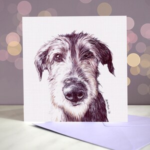 Lévrier écossais / Lurcher poilu / Carte de voeux lévrier / Intérieur vierge / Carte du chien / Pour les toiletteurs, les vétérinaires et les amateurs de races