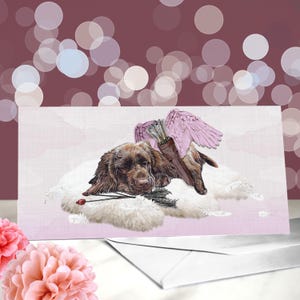 Sussex Spaniel - Variedad de tarjetas de aniversario de San Valentín - Tarjeta de "Te amo" para amantes de los perros Spaniel - Divertido San Valentín de parte del perro